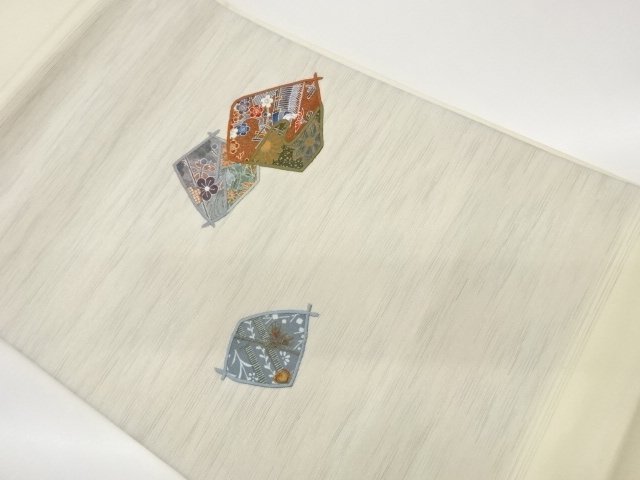 JAPANESE HIRAKI NAGOYA OBI / PATCHWORK / EMBROIDERY / FLOWER